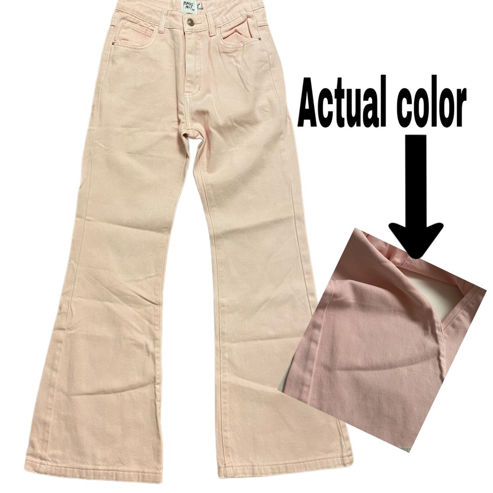 Princess Polly Pink High Waisted Flare Leg Jean Size: US 2